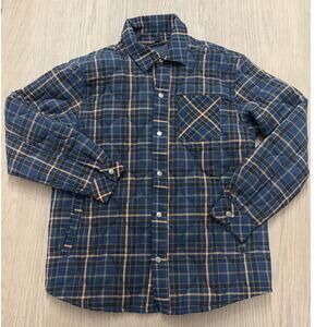 Livergy Blue Plaid Button Down Quilted Shacket Men’s Medium Long Sleeve Flannel